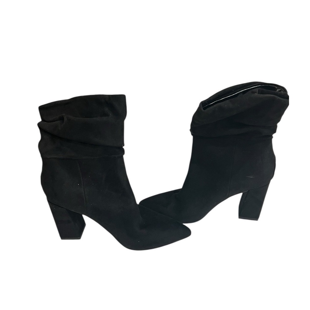 Guess Funna black Heels Faux Suede Boots 5.5 New‎
